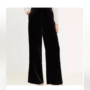 NWOT Ann Taylor Margo Black Velvet Velour Pants